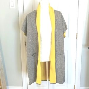 CASHMERE reversible long cardigan vest NWT